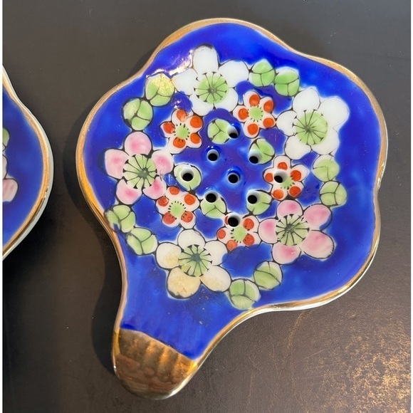 Set of Two Vintage Porcelain Tea Strainers - Picture 2 of 8